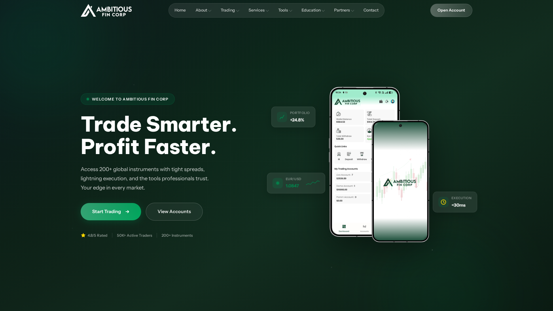 Screenshot of ambitiousfincorp.com