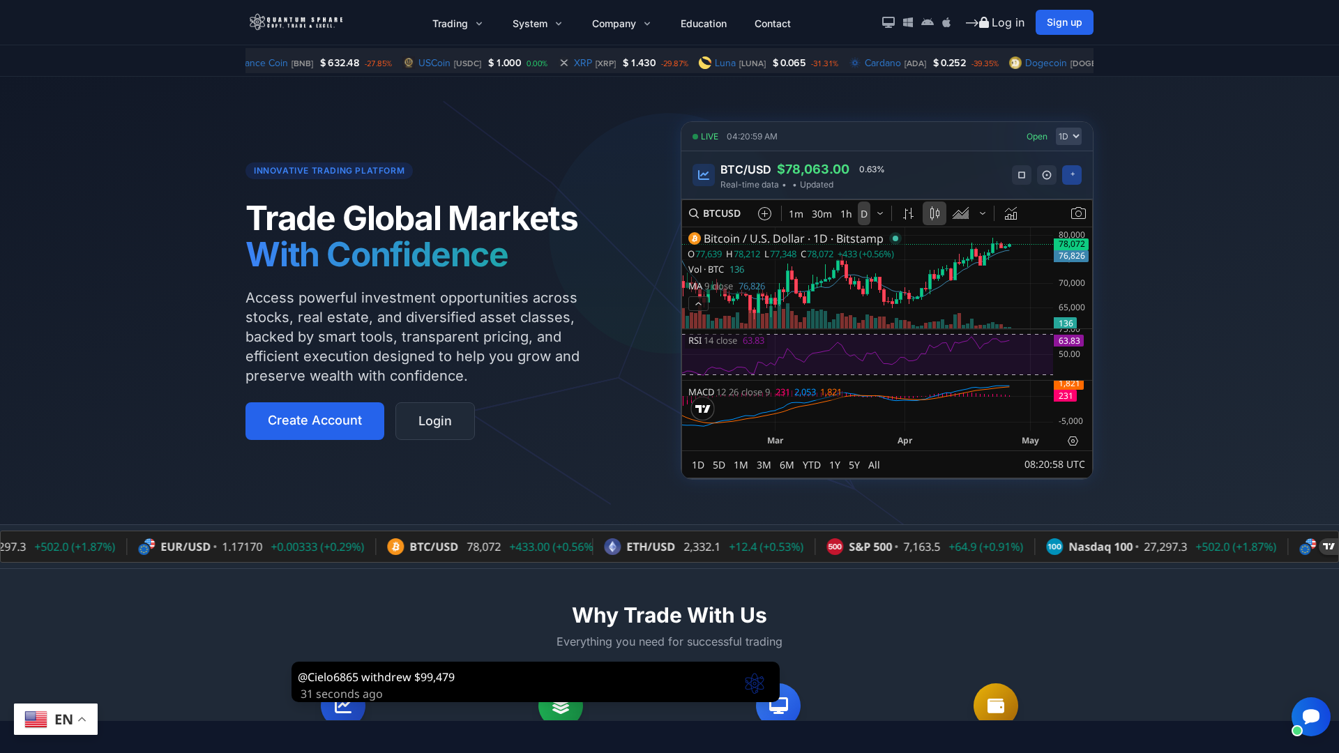 Screenshot of quantumsphare.com