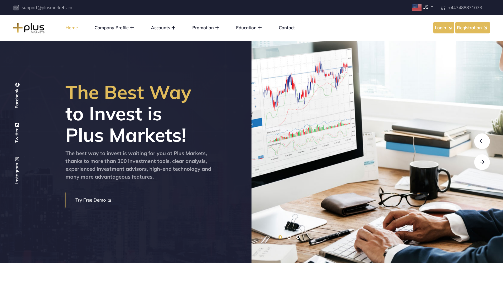 Screenshot of plus-markets.net