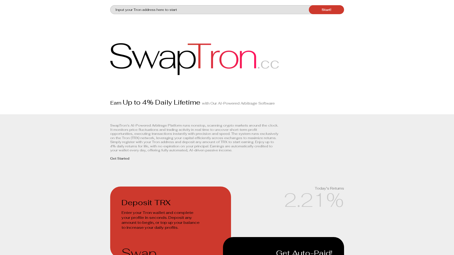 Screenshot of swaptron.ac