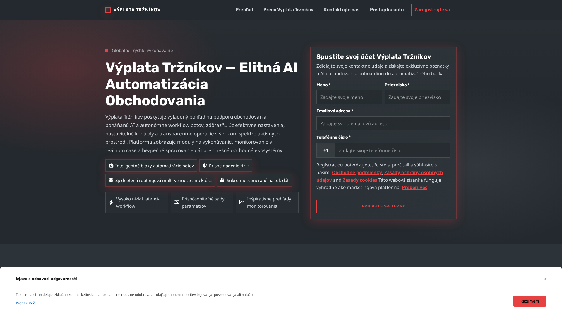 Screenshot of vyplatatrznikov.pro