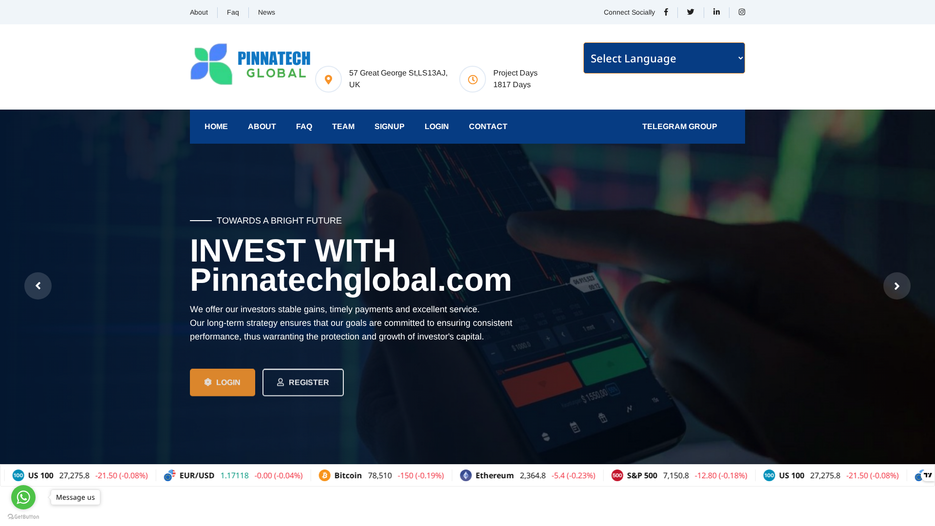 Screenshot of pinnatechglobal.net