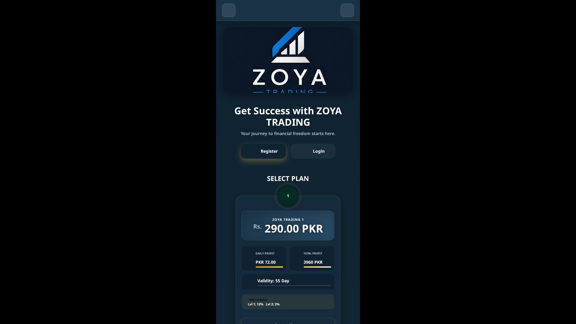 Screenshot of zoya-trading.click