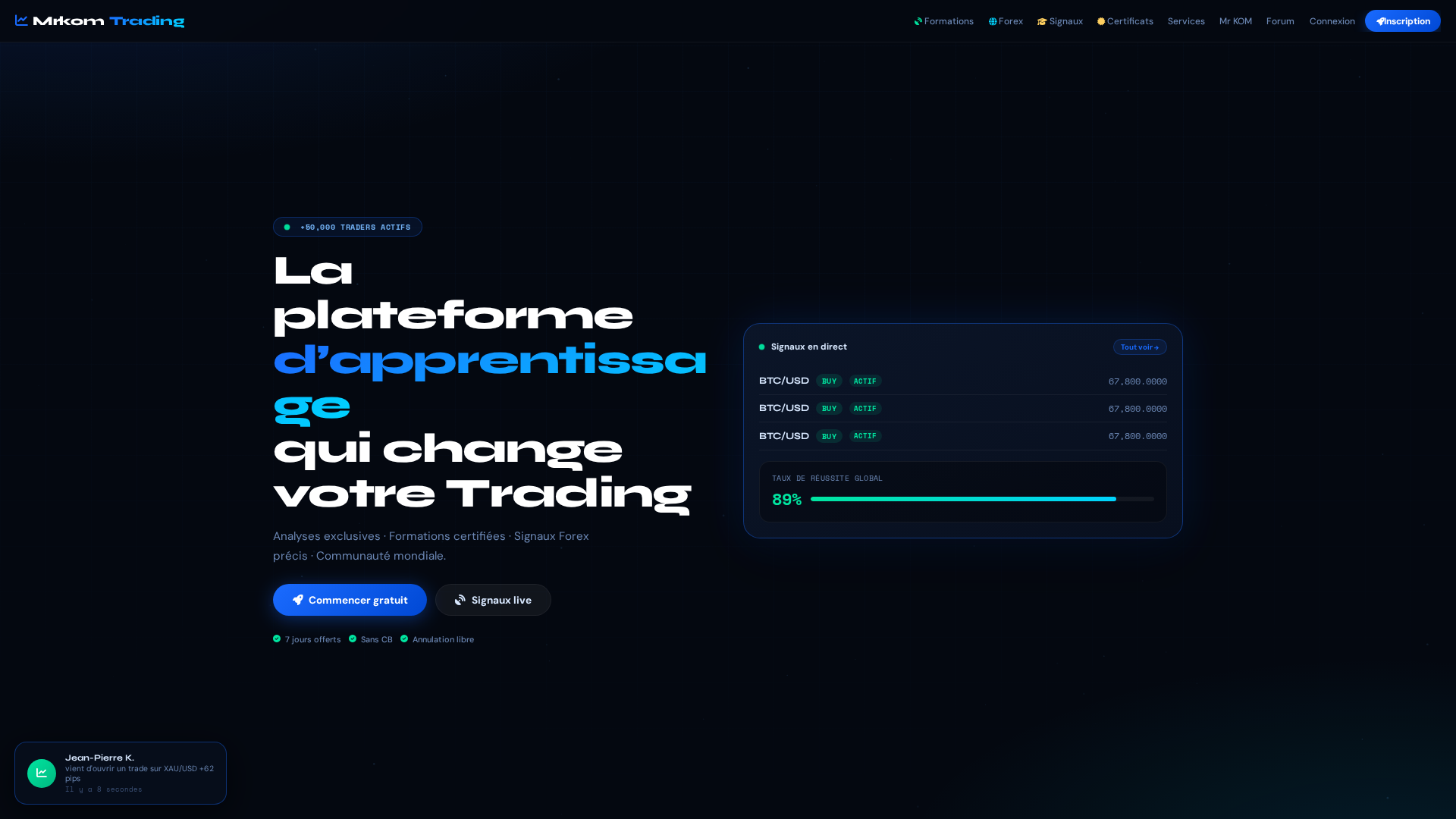 Screenshot of mrkomtrading.com