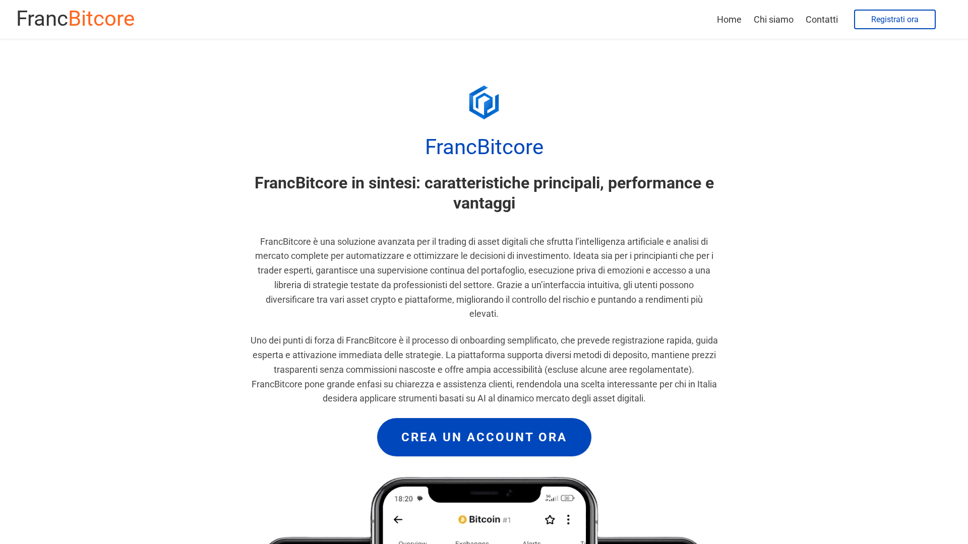 Screenshot of francbitcore-ai.com