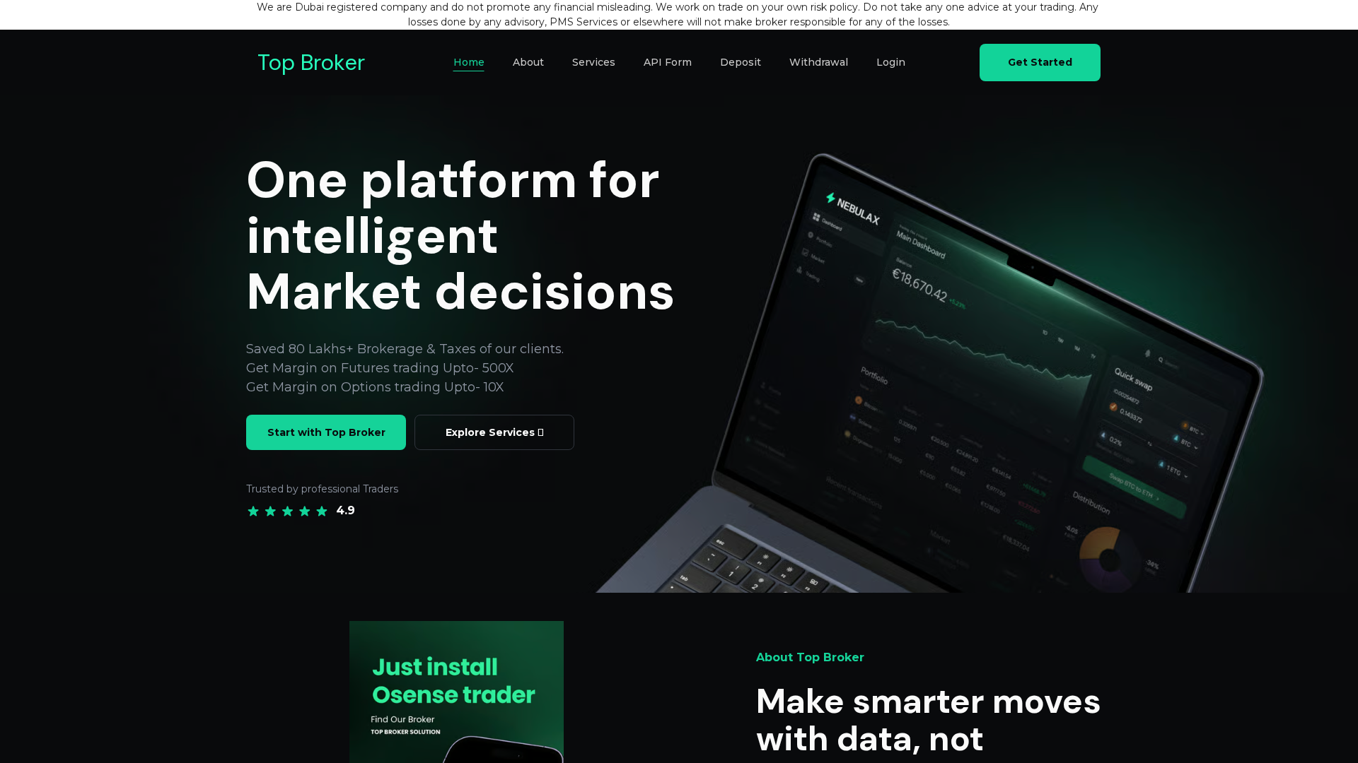 Screenshot of topbroker.in