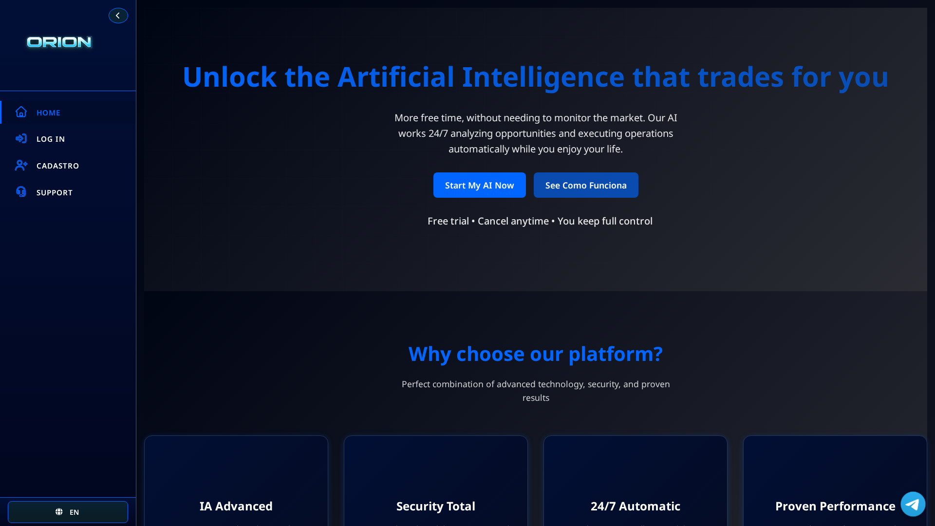 Screenshot of oriontrading.online