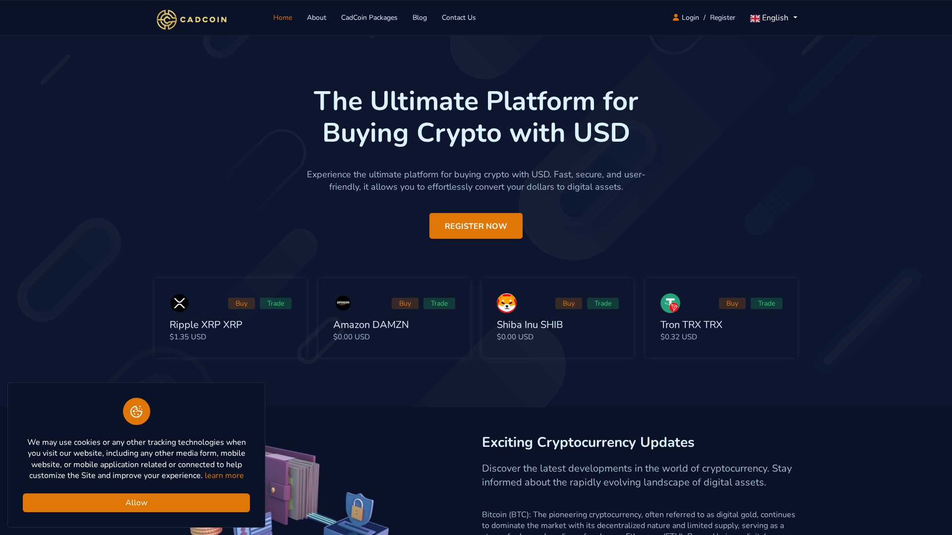 Screenshot of cadcoinpro.com