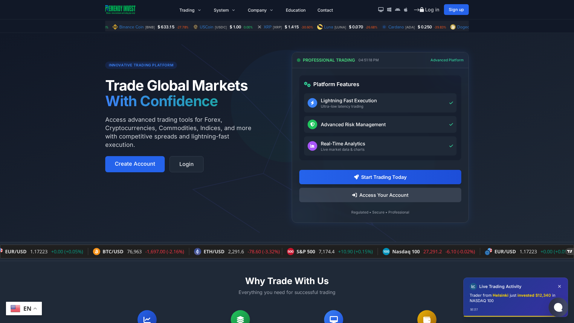 Screenshot of fintrexglobal.com
