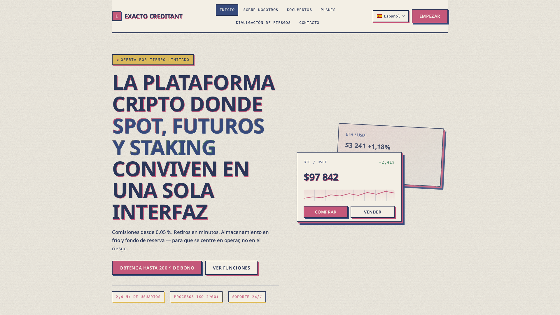 Screenshot of exacto-creditant.net