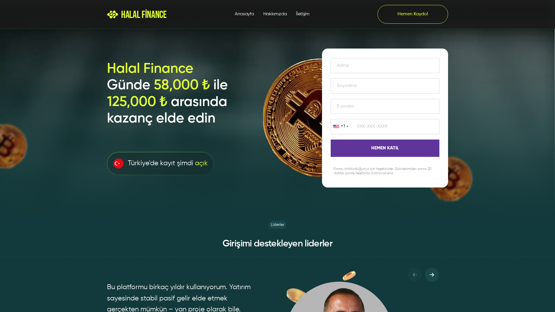 Screenshot of halalfinancetr.com