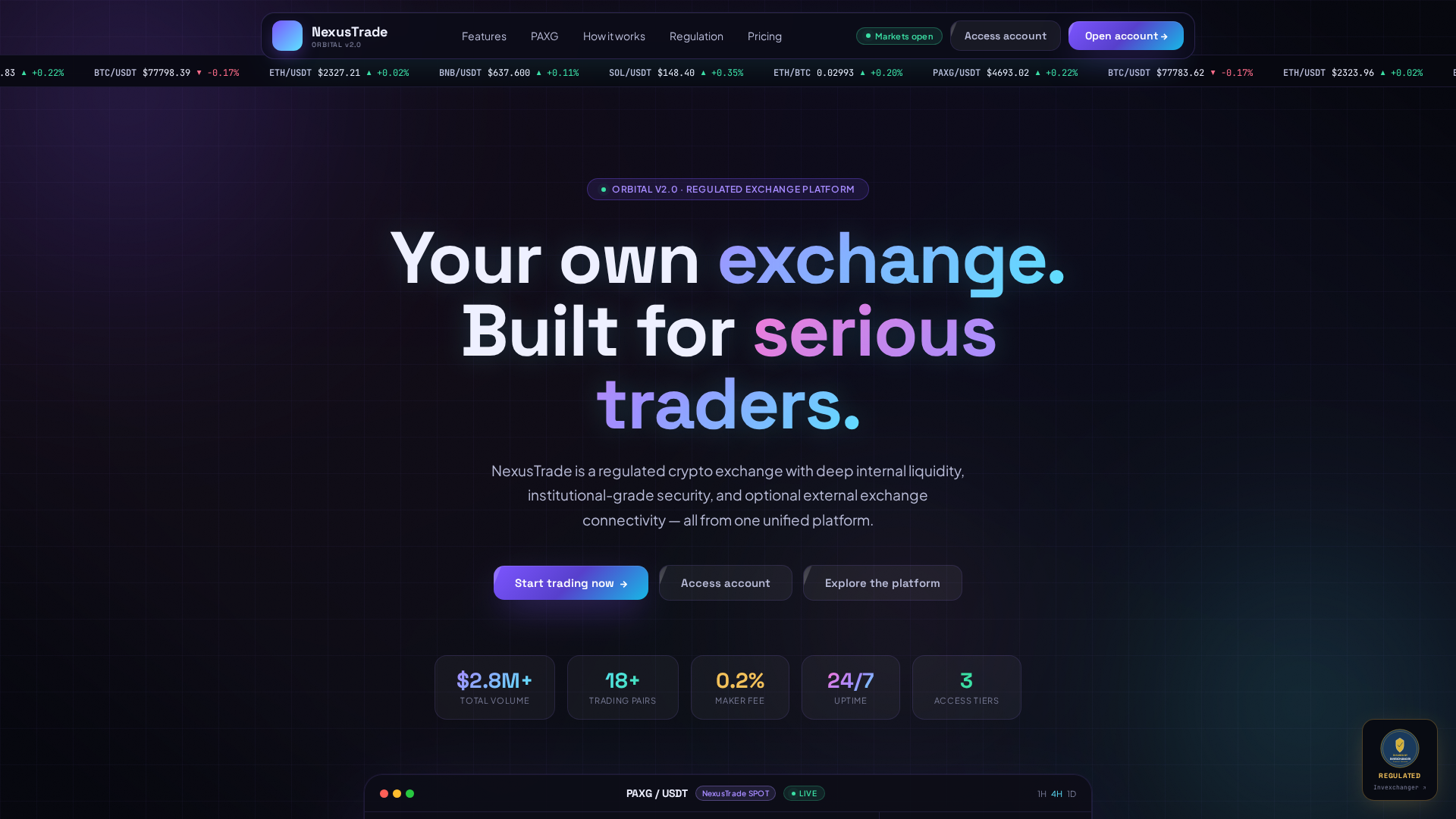 Screenshot of nexustrade.biz