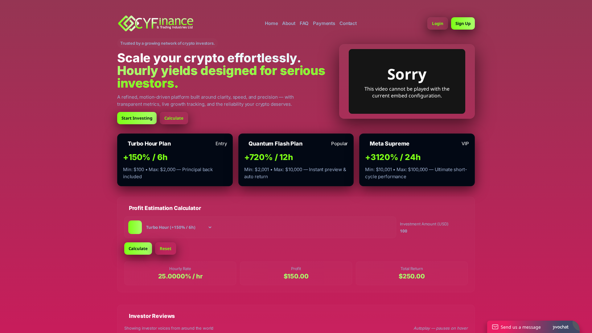 Screenshot of cy.cash