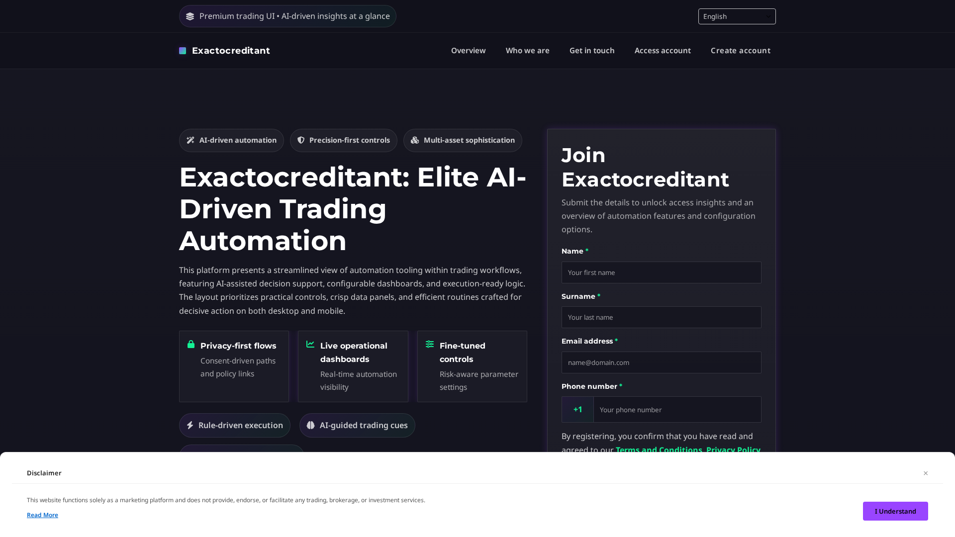 Screenshot of exactocreditantplatform.com