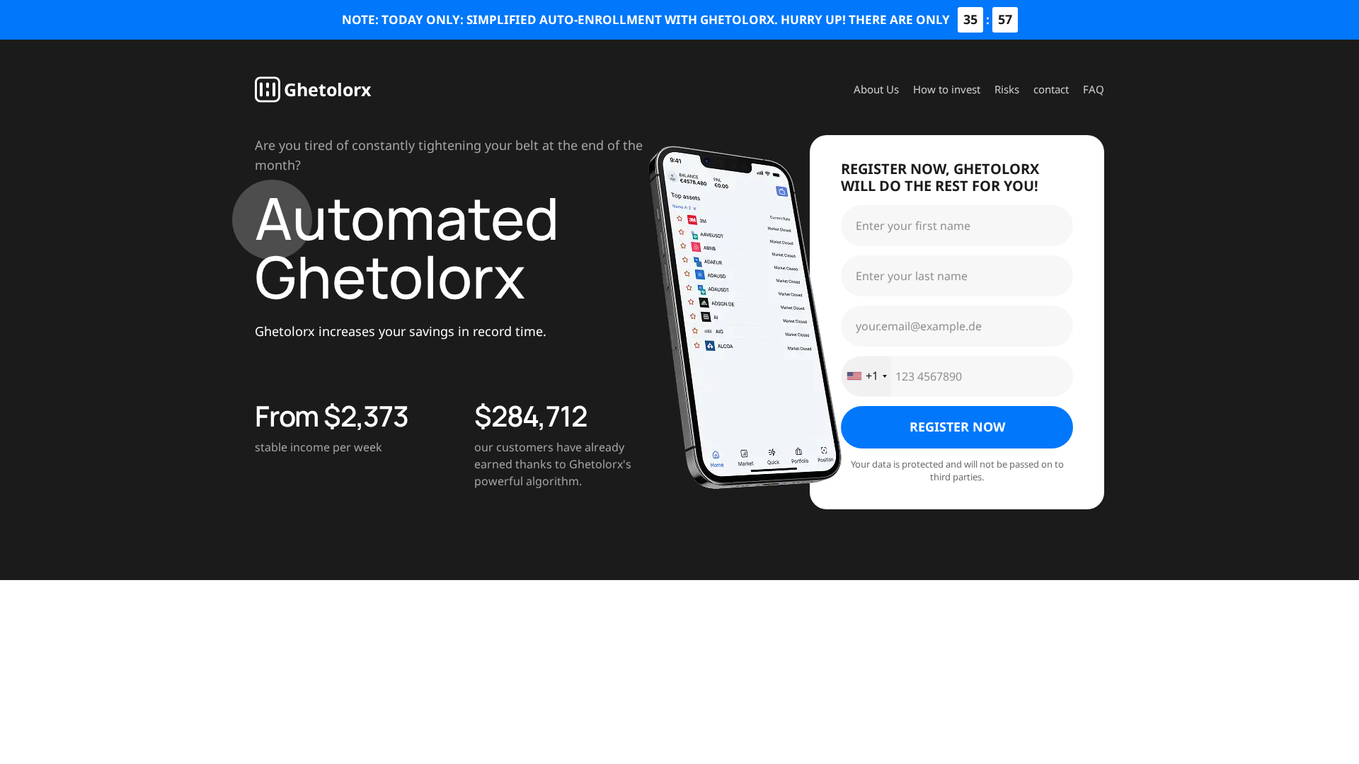 Screenshot of ghetolorxtrade.com