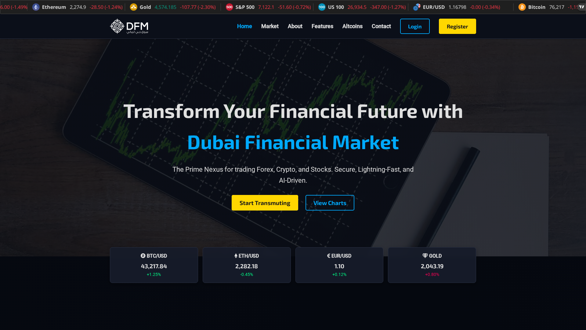 Screenshot of dubai-financial-flow.store
