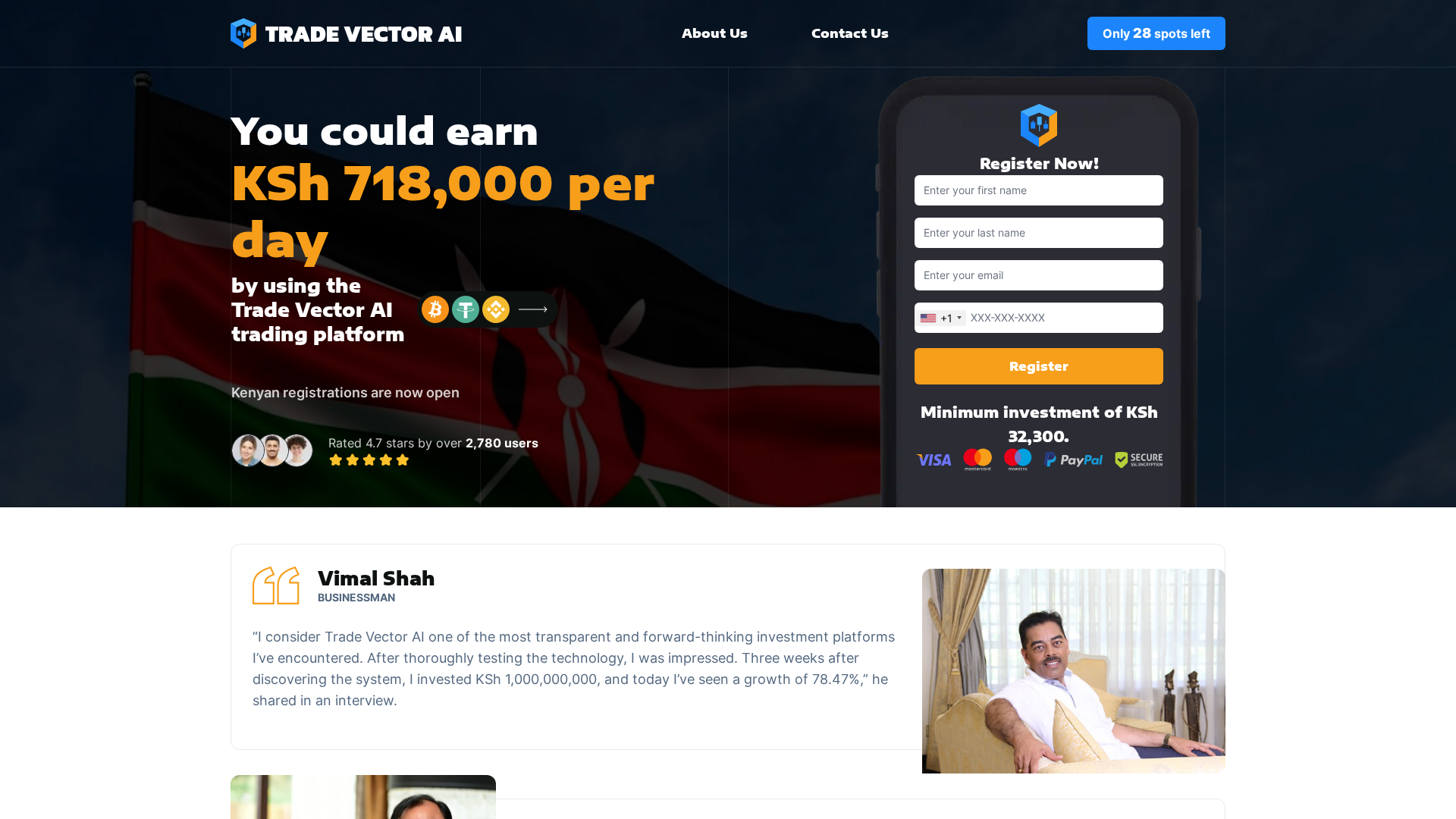 Screenshot of tradevectoraien.com
