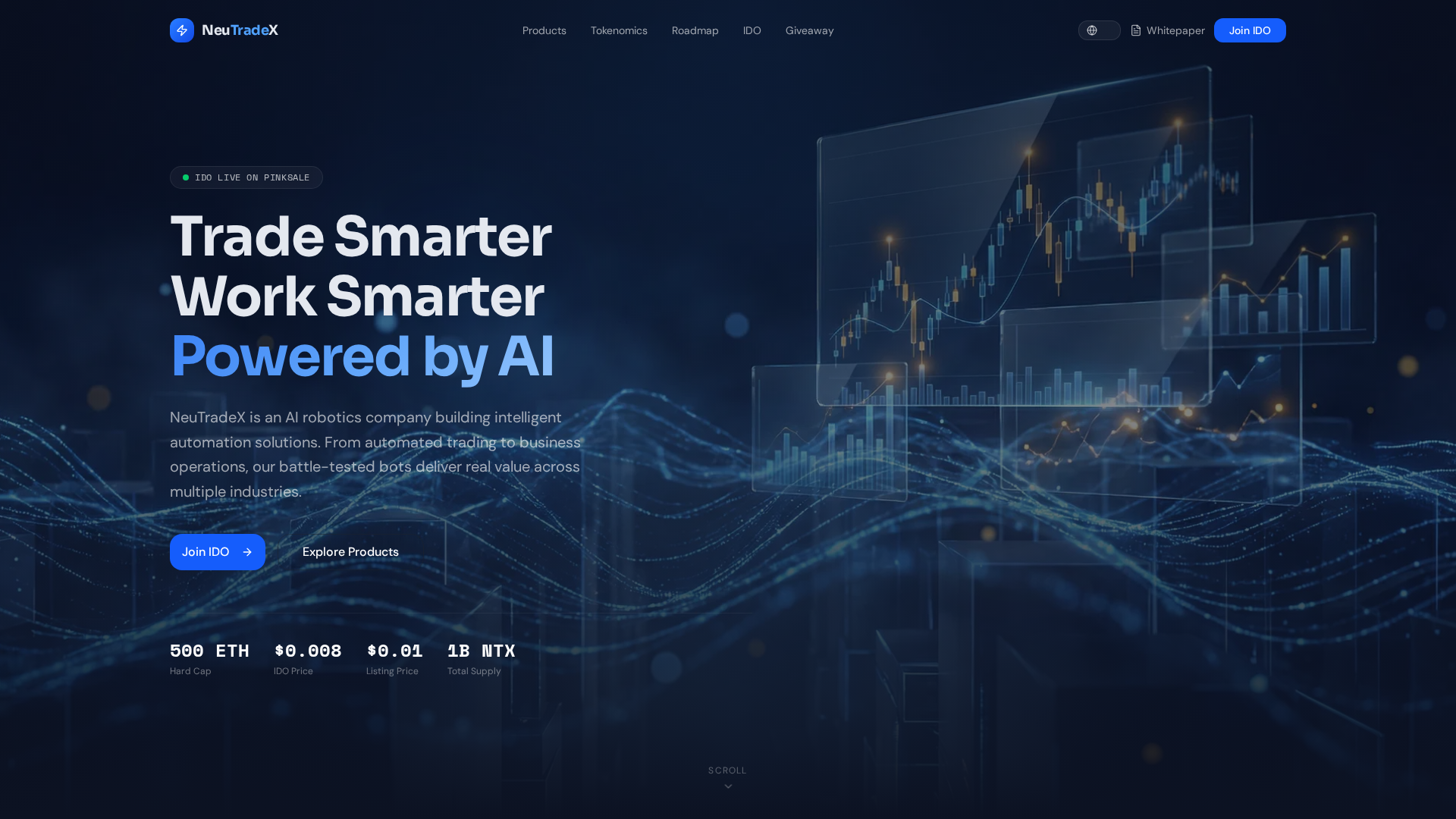 Screenshot of neutradex.org