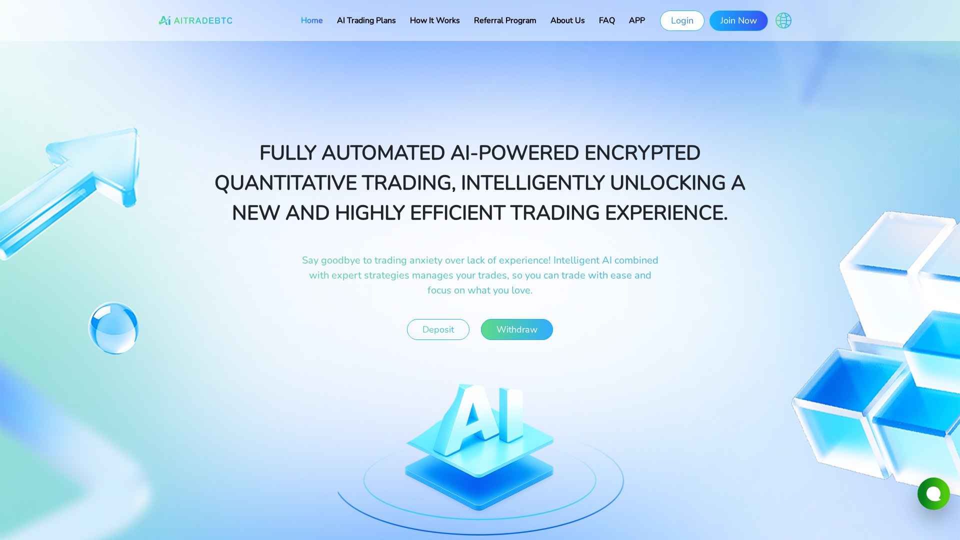 Screenshot of aitradebtc.com