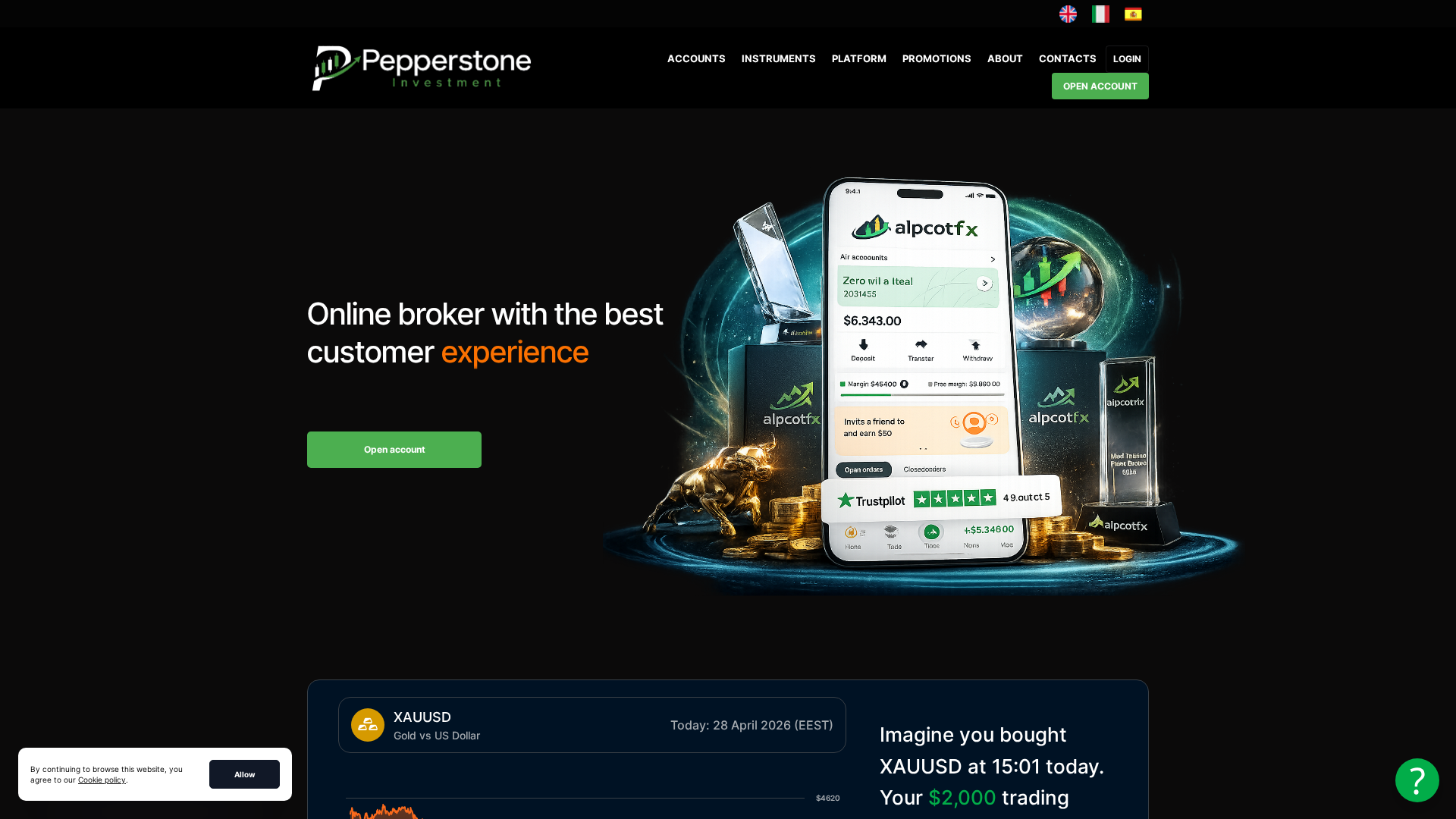 Screenshot of pepperstoneinvestment.com