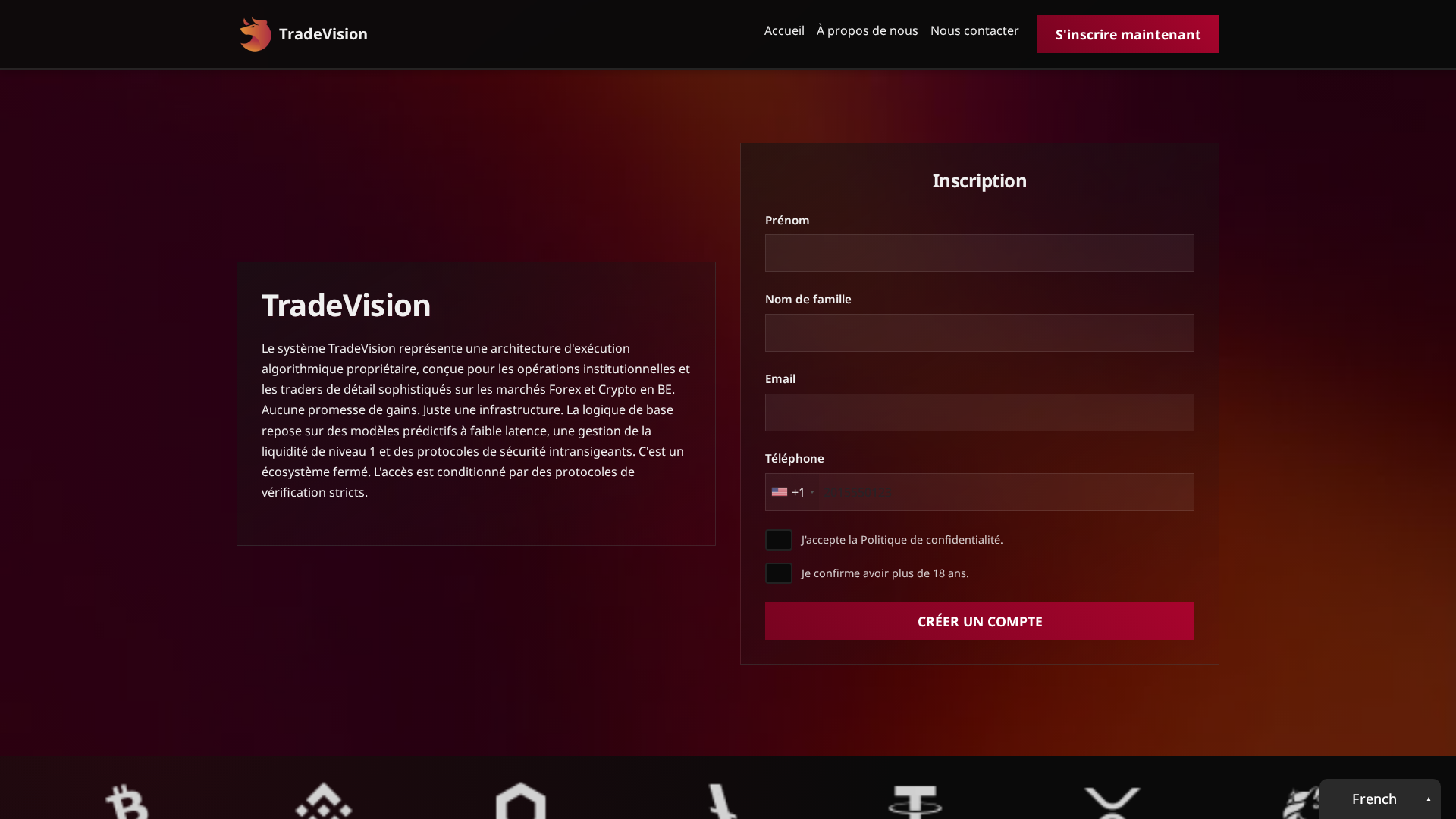 Screenshot of tradevision-crypto.pro