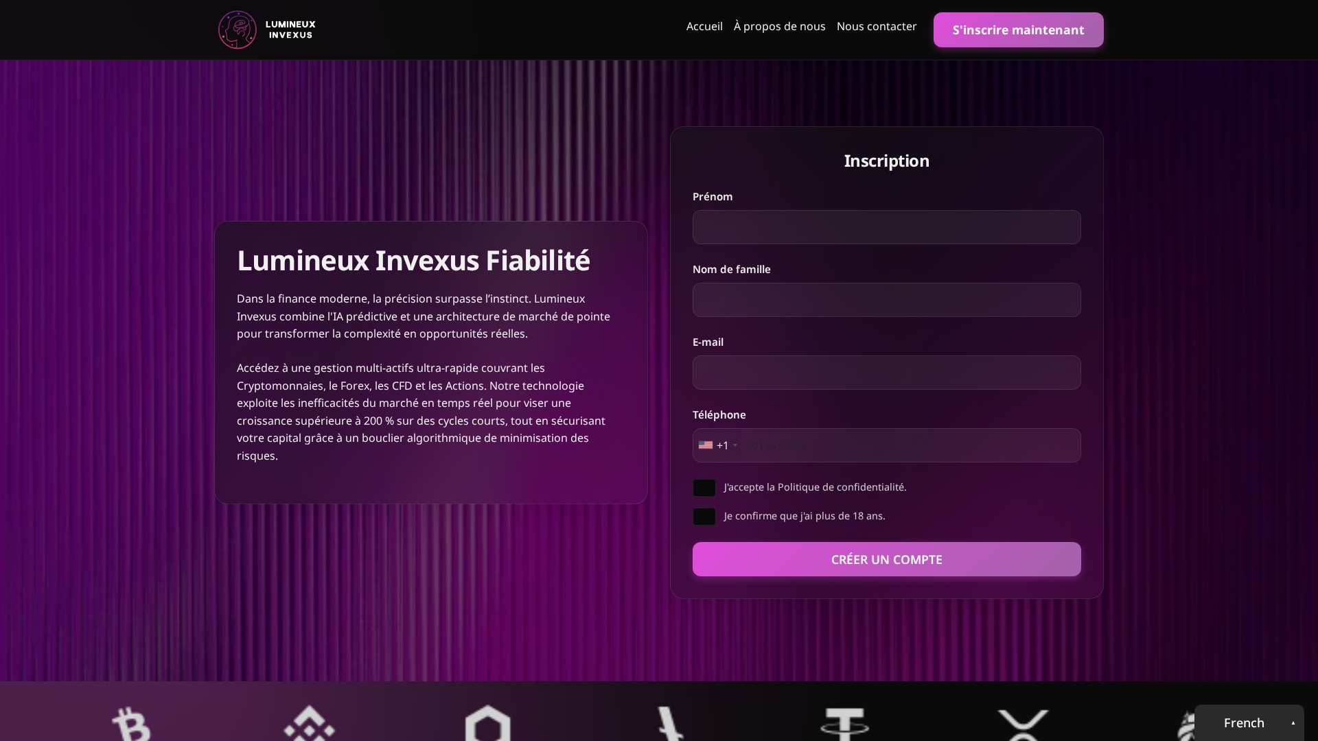 Screenshot of lumineux-invexus-ai.net