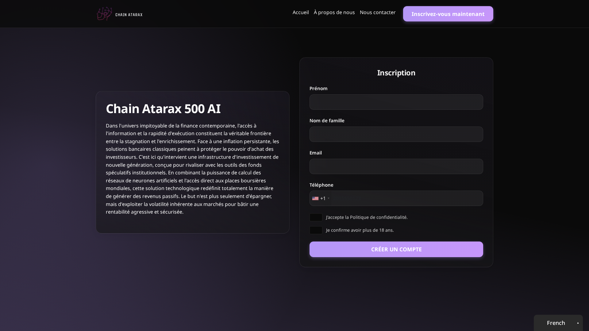 Screenshot of chain-atarax500.net