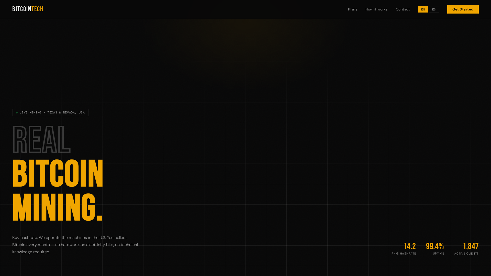 Screenshot of bitcointech.tech