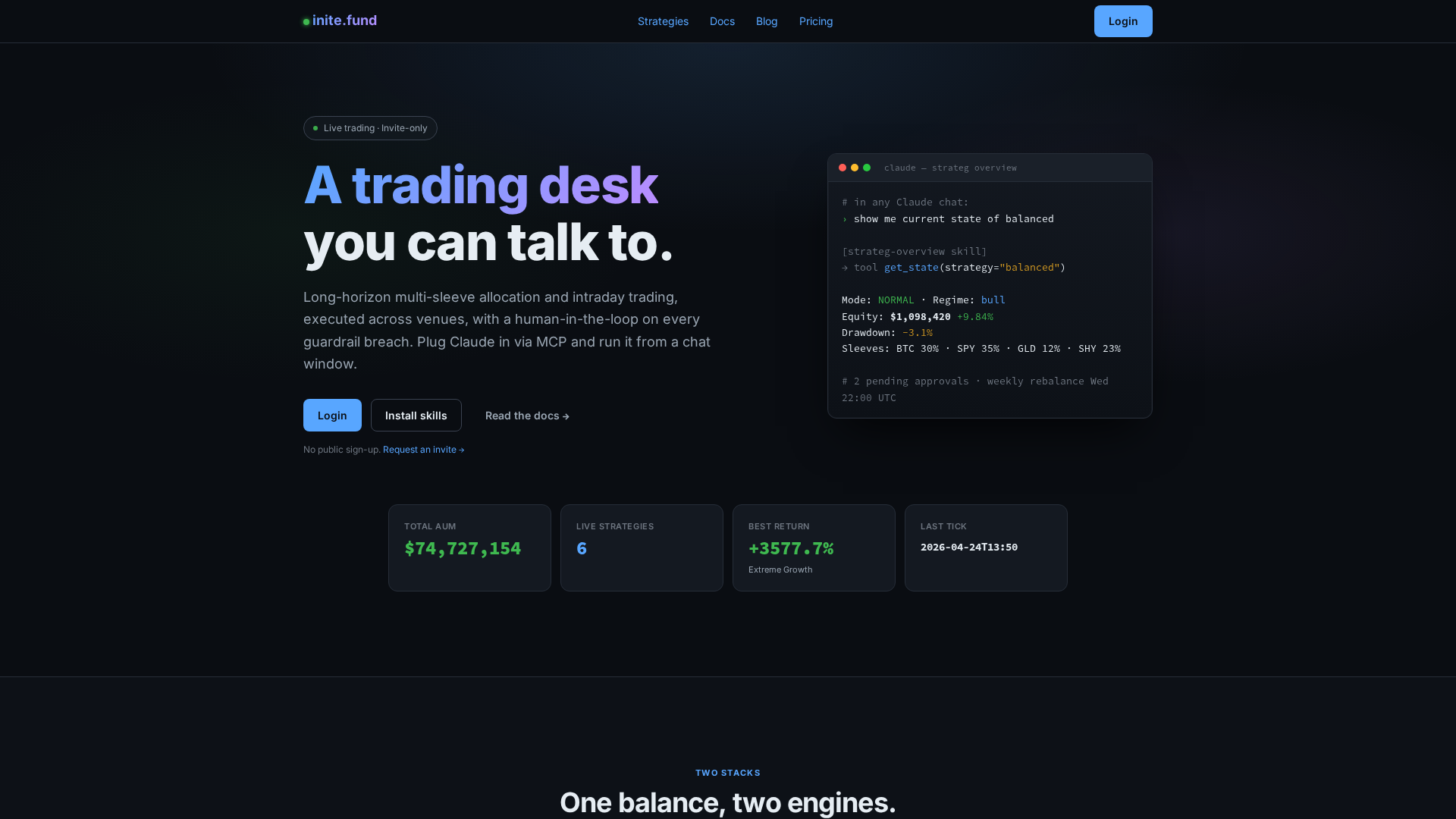 Screenshot of inite.fund