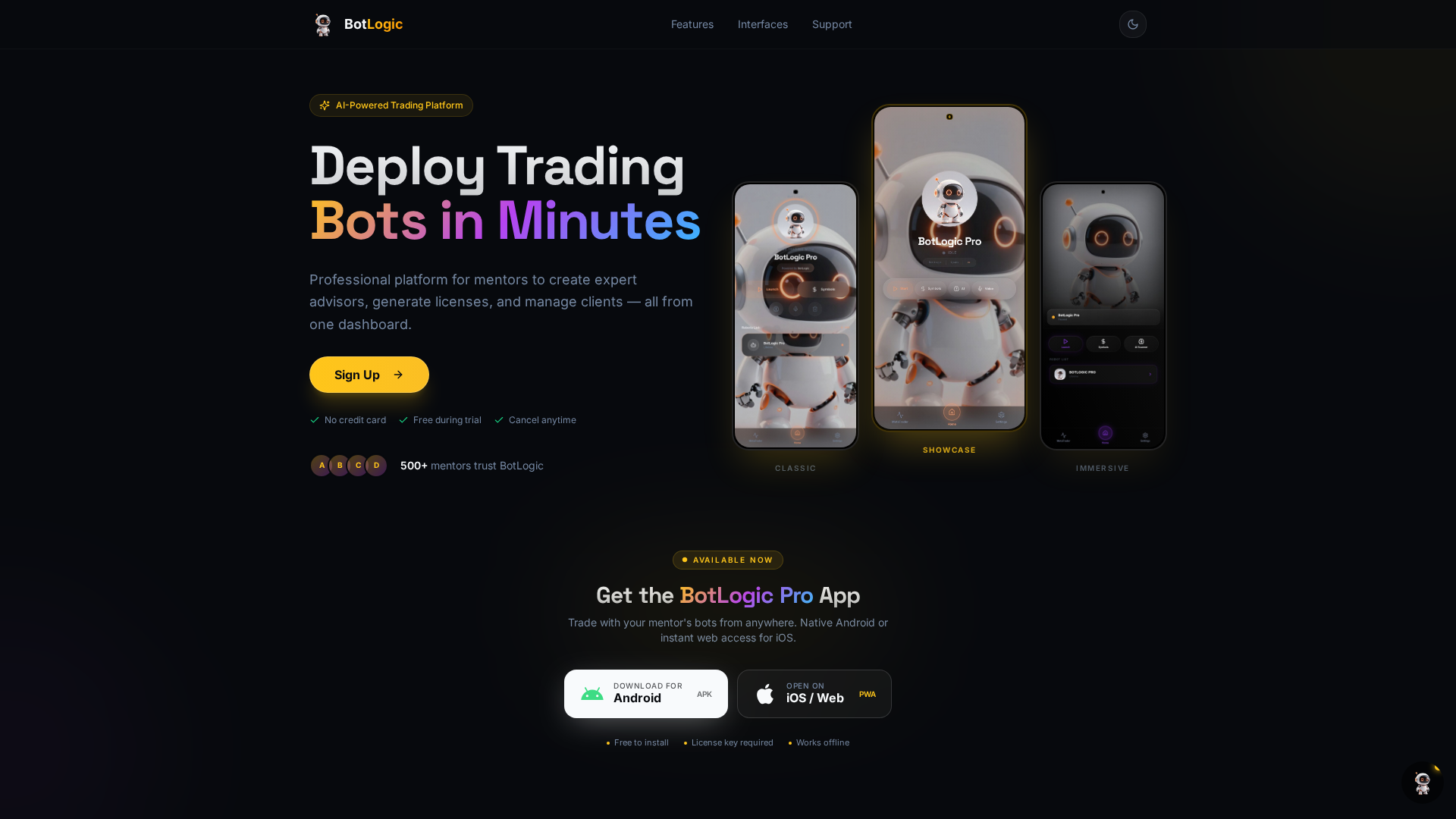 Screenshot of botlogicproai.com
