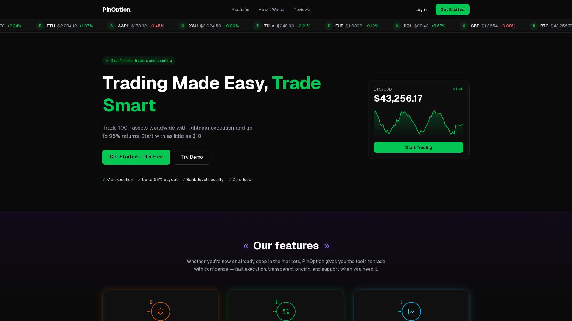 Screenshot of pinoption.com