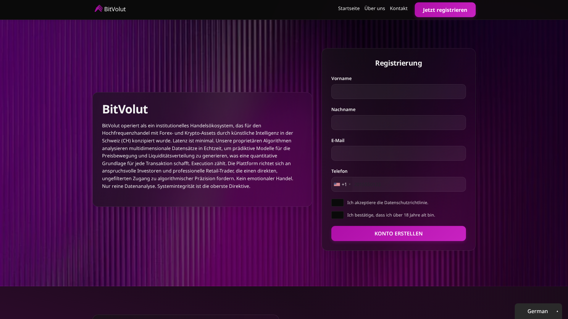 Screenshot of bitvolut.pro