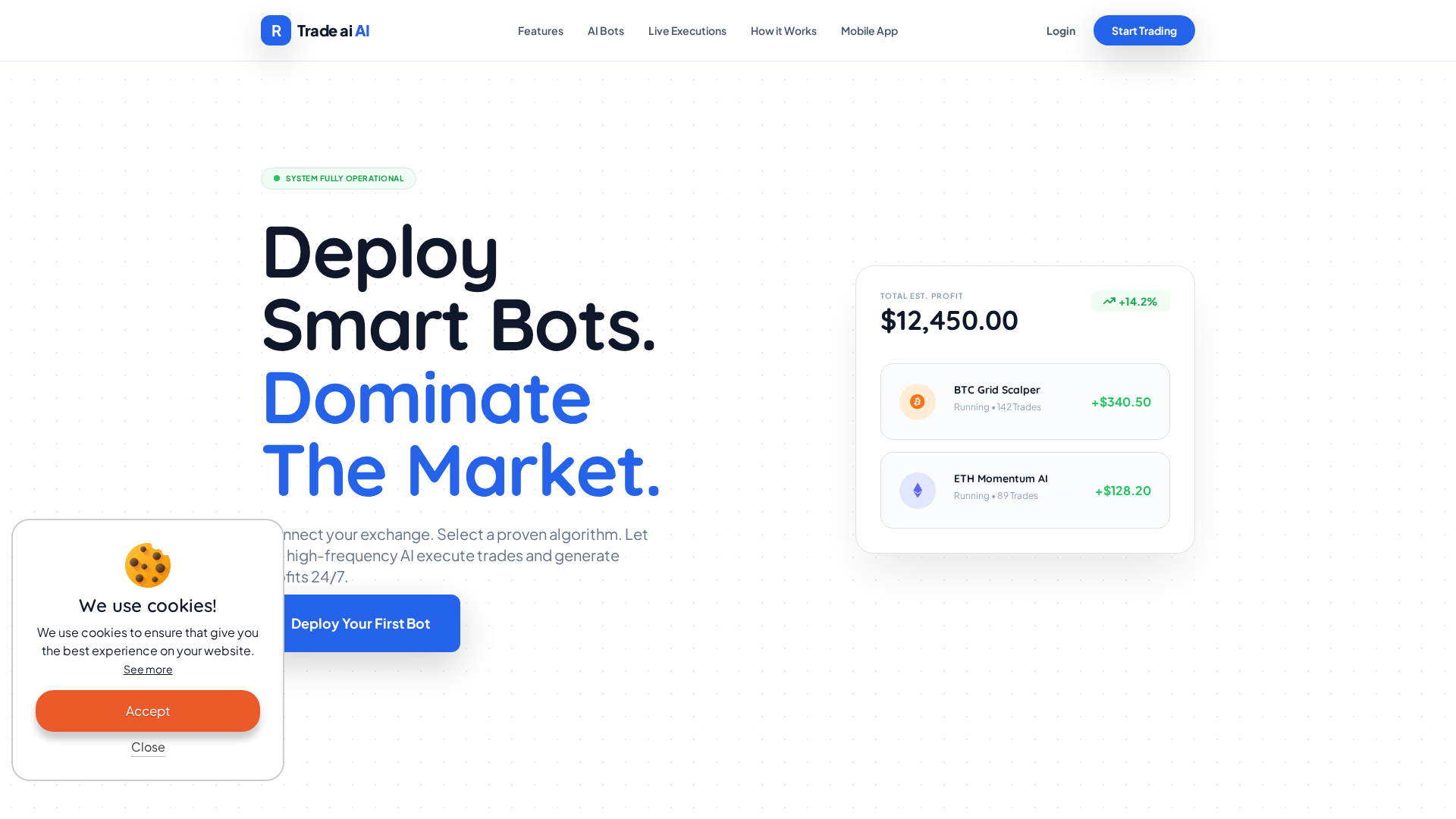 Screenshot of smartbottrade.com