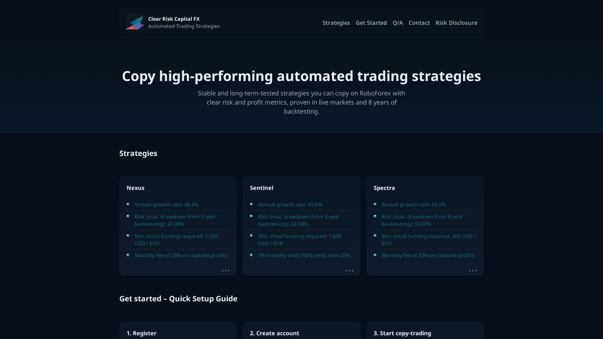 Screenshot of clear-risk-capital.forex