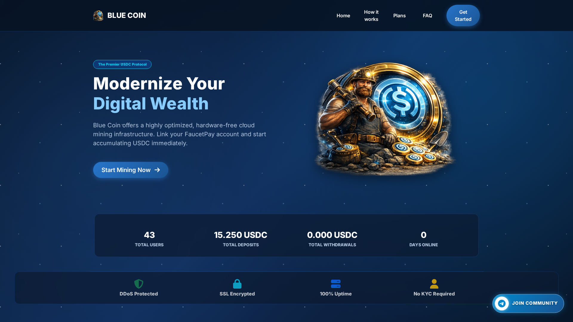Screenshot of bluecoinx.xyz