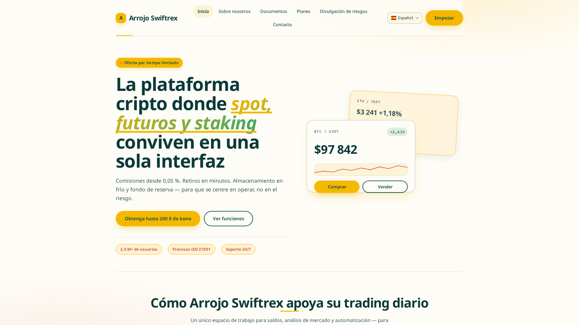 Screenshot of arrojoswiftrex.com
