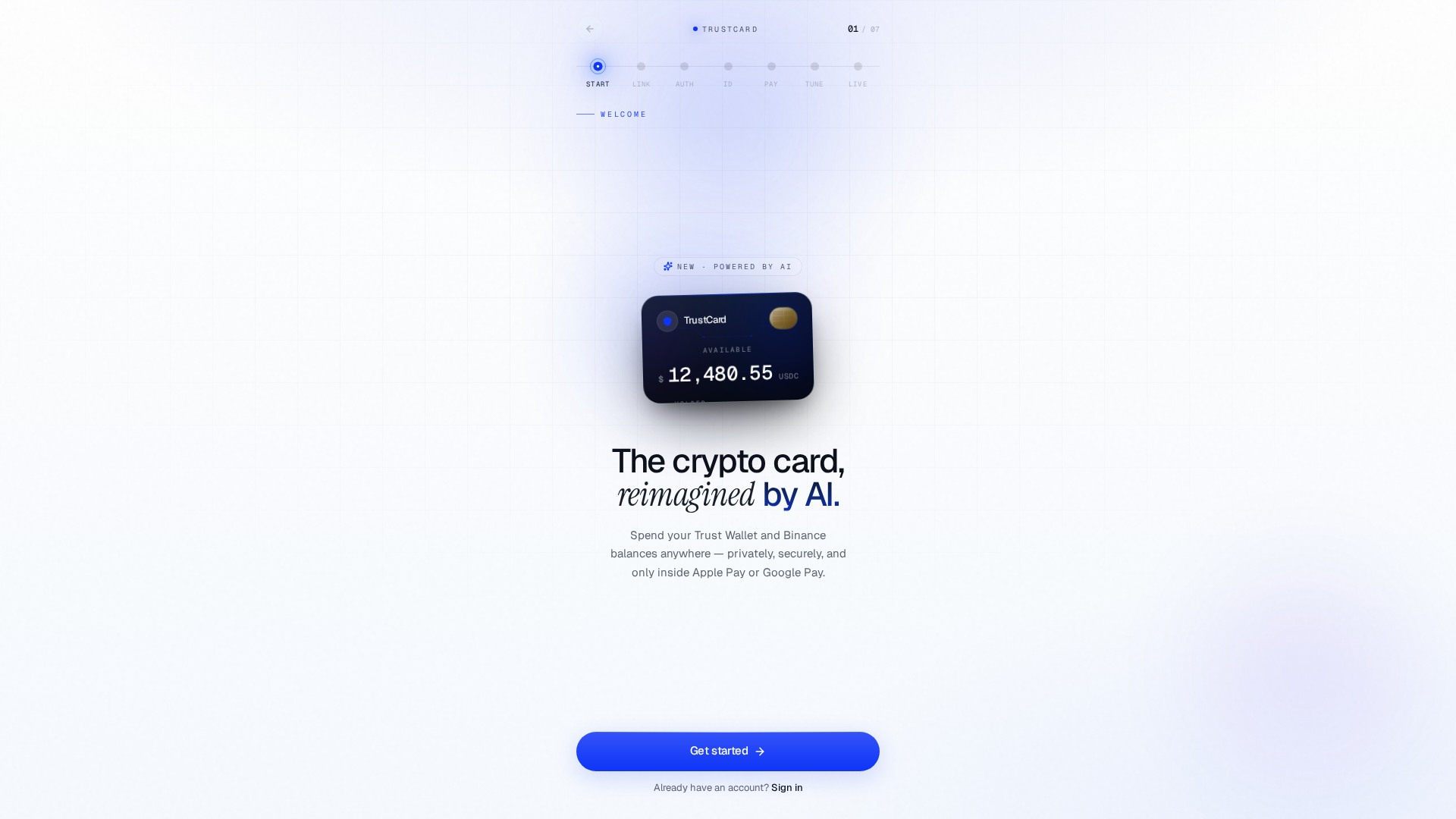 Screenshot of gettrustcard.com