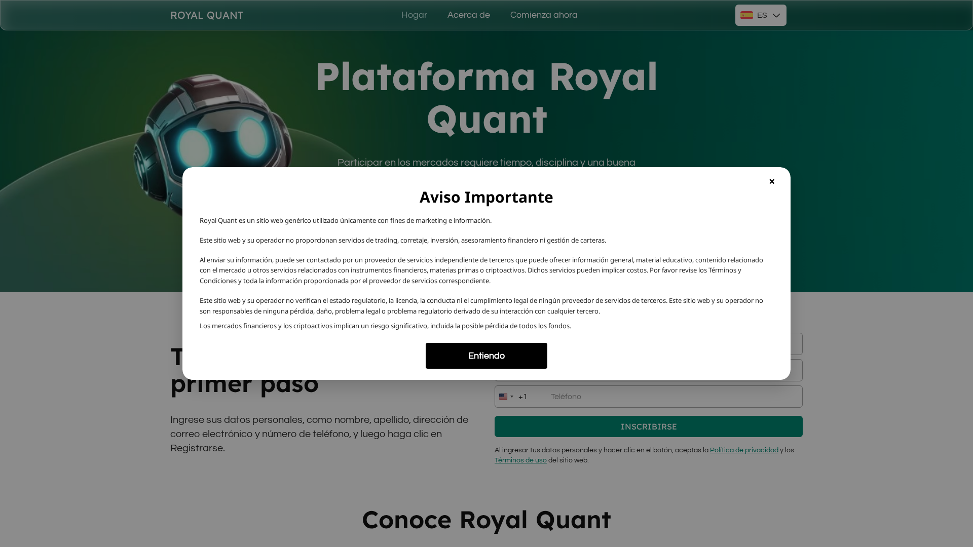 Screenshot of royalquant.live