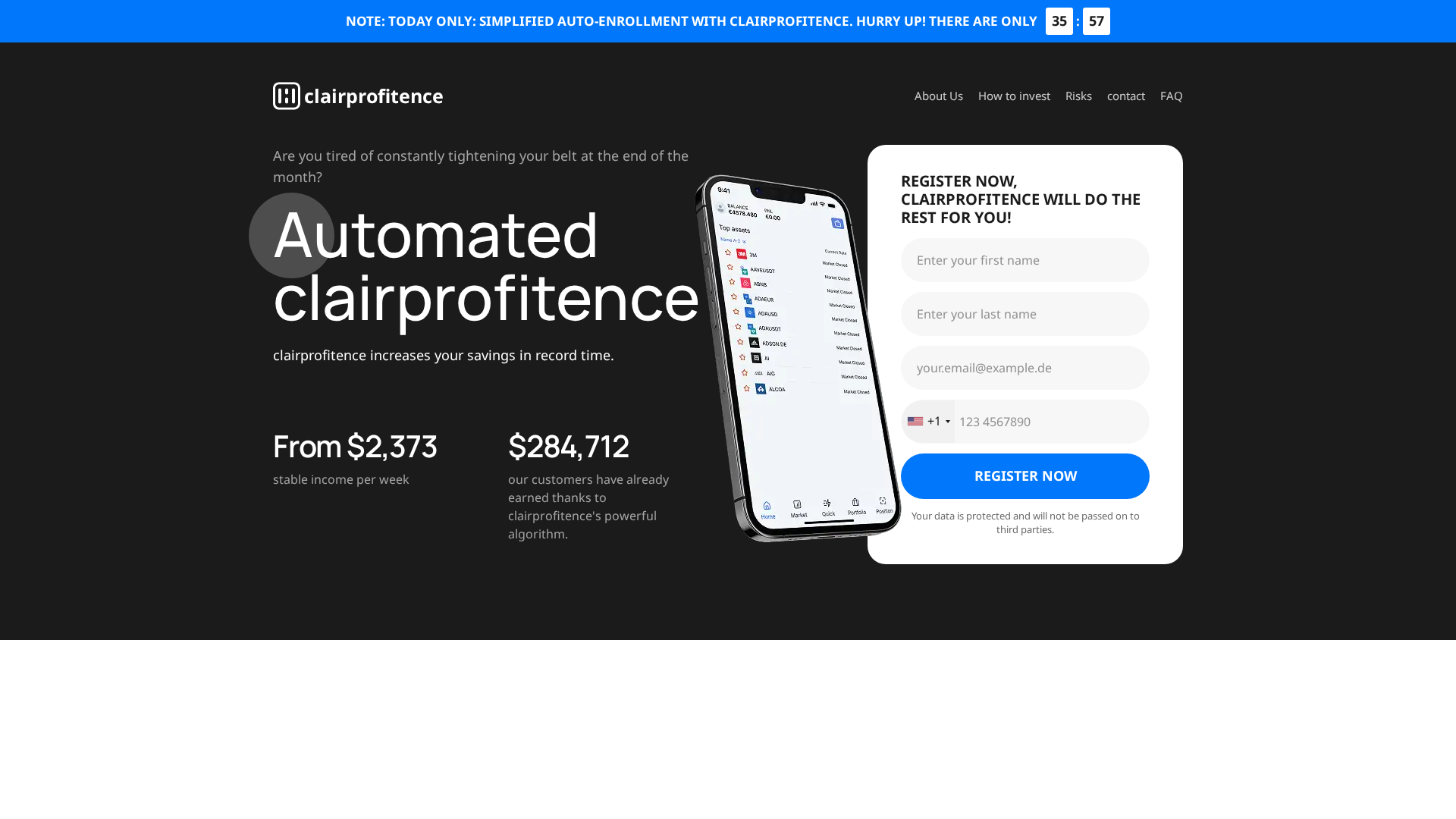 Screenshot of clairprofitence.com
