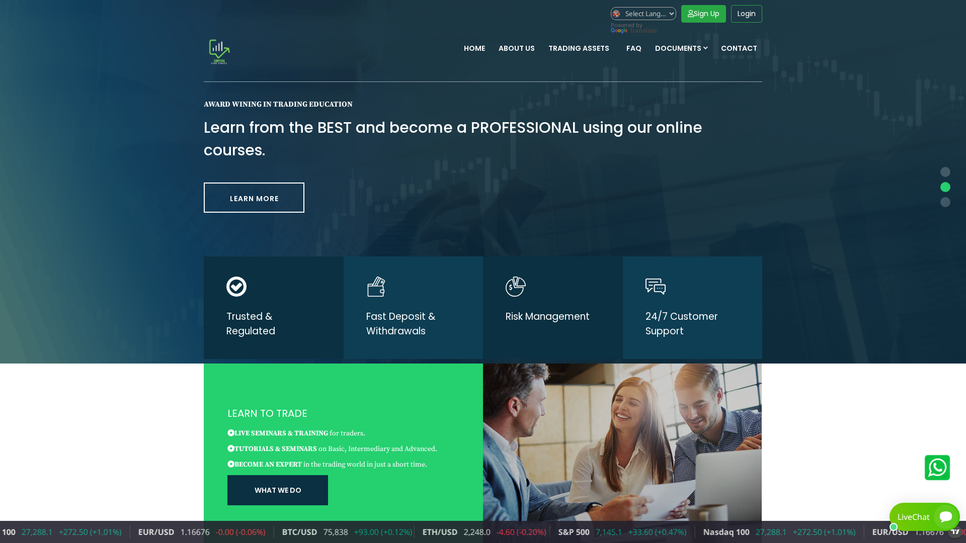 Screenshot of capitalcoretrade.live