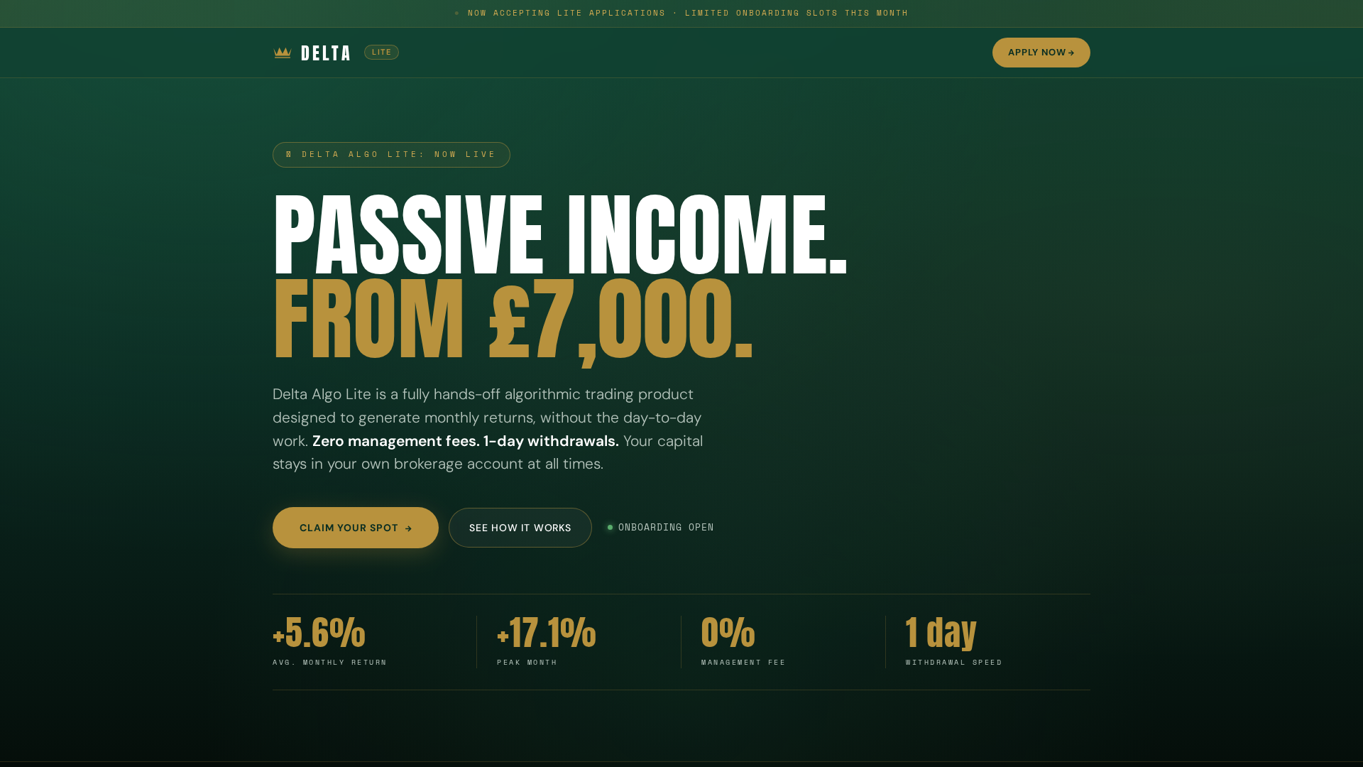 Screenshot of deltacap.io
