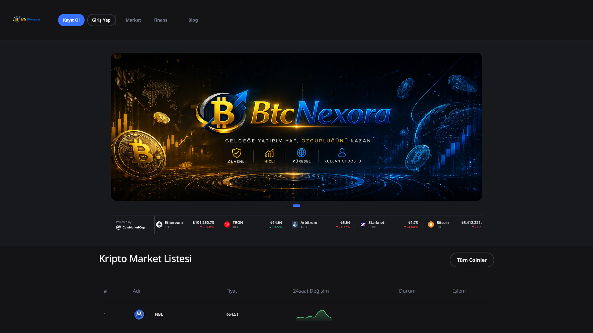 Screenshot of btcnexora.com