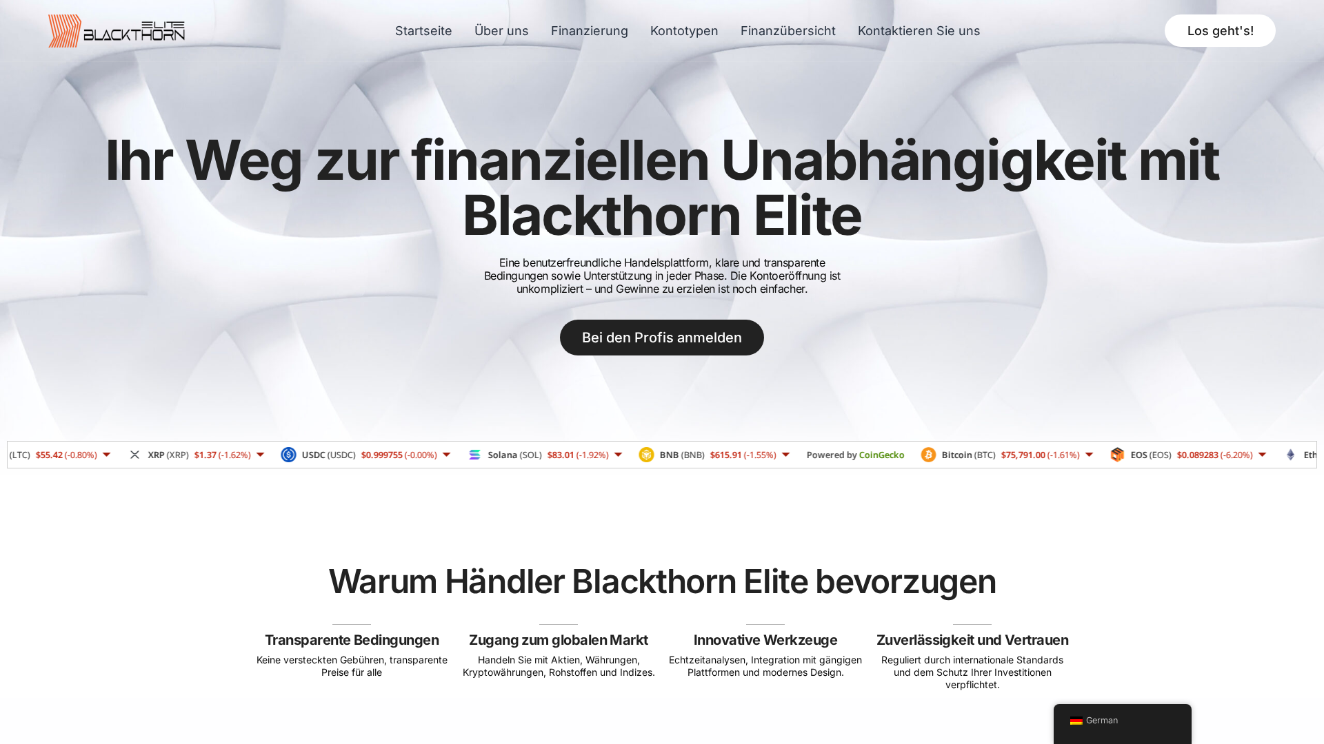 Screenshot of blackthornelite.com