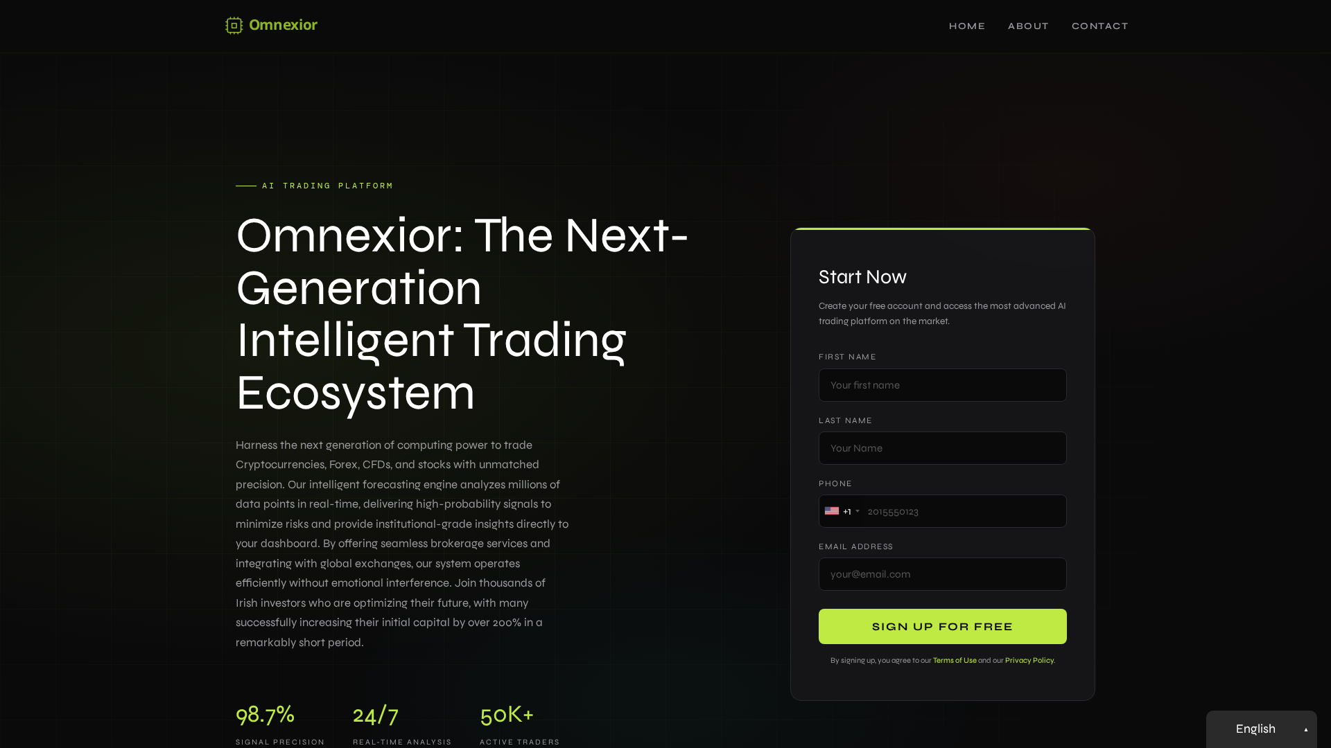 Screenshot of omnexior-ai.com