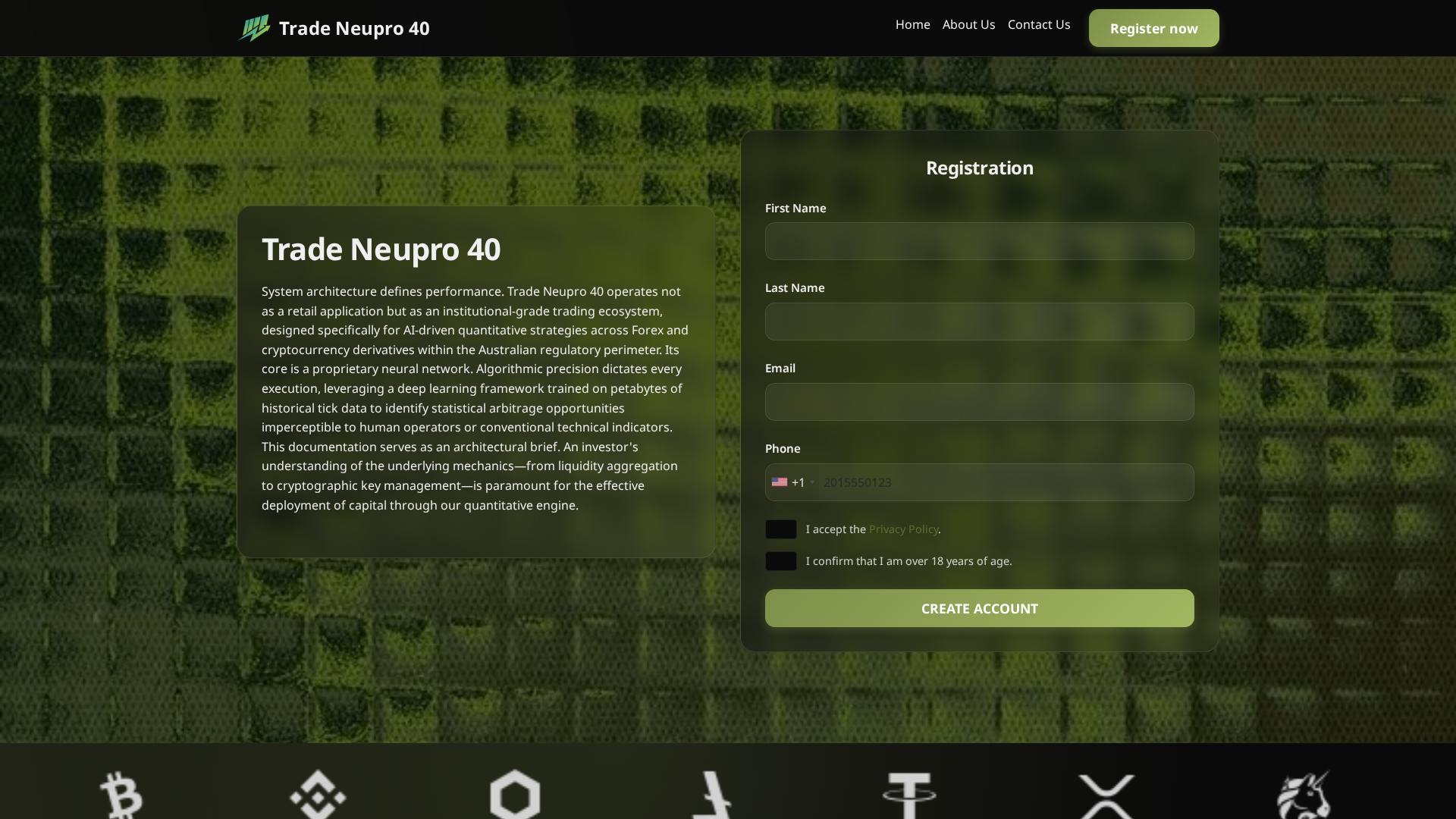 Screenshot of tradeneupro40.site