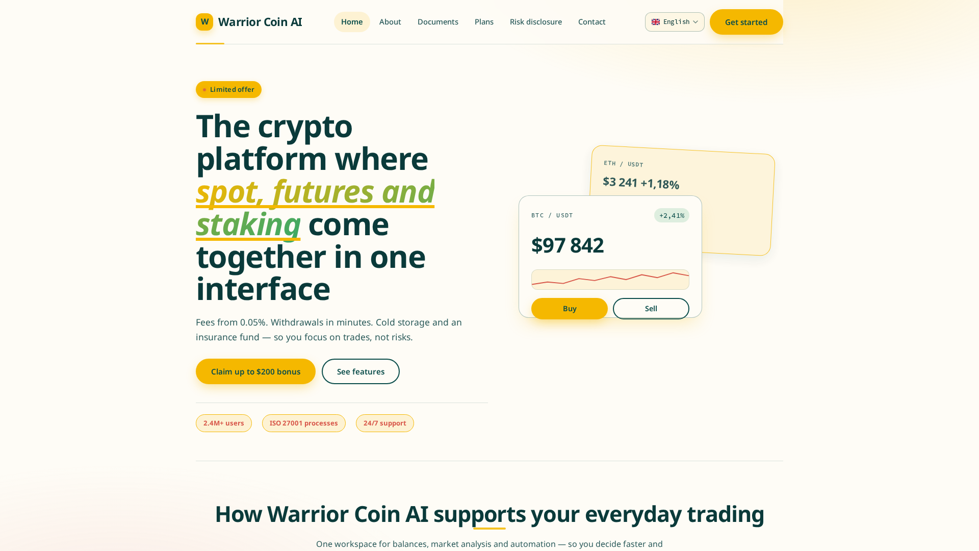 Screenshot of warrior-coin-ai.net