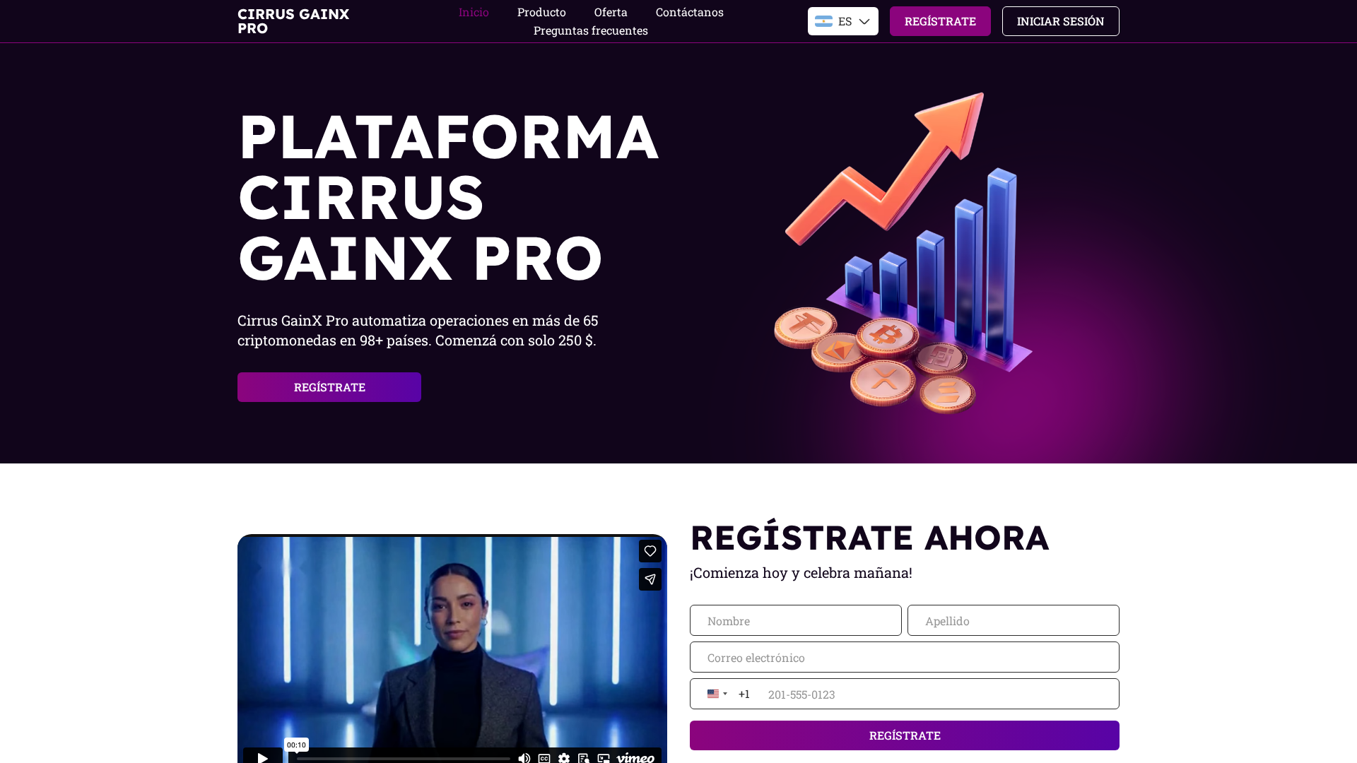 Screenshot of cirrus-gainx-pro.com