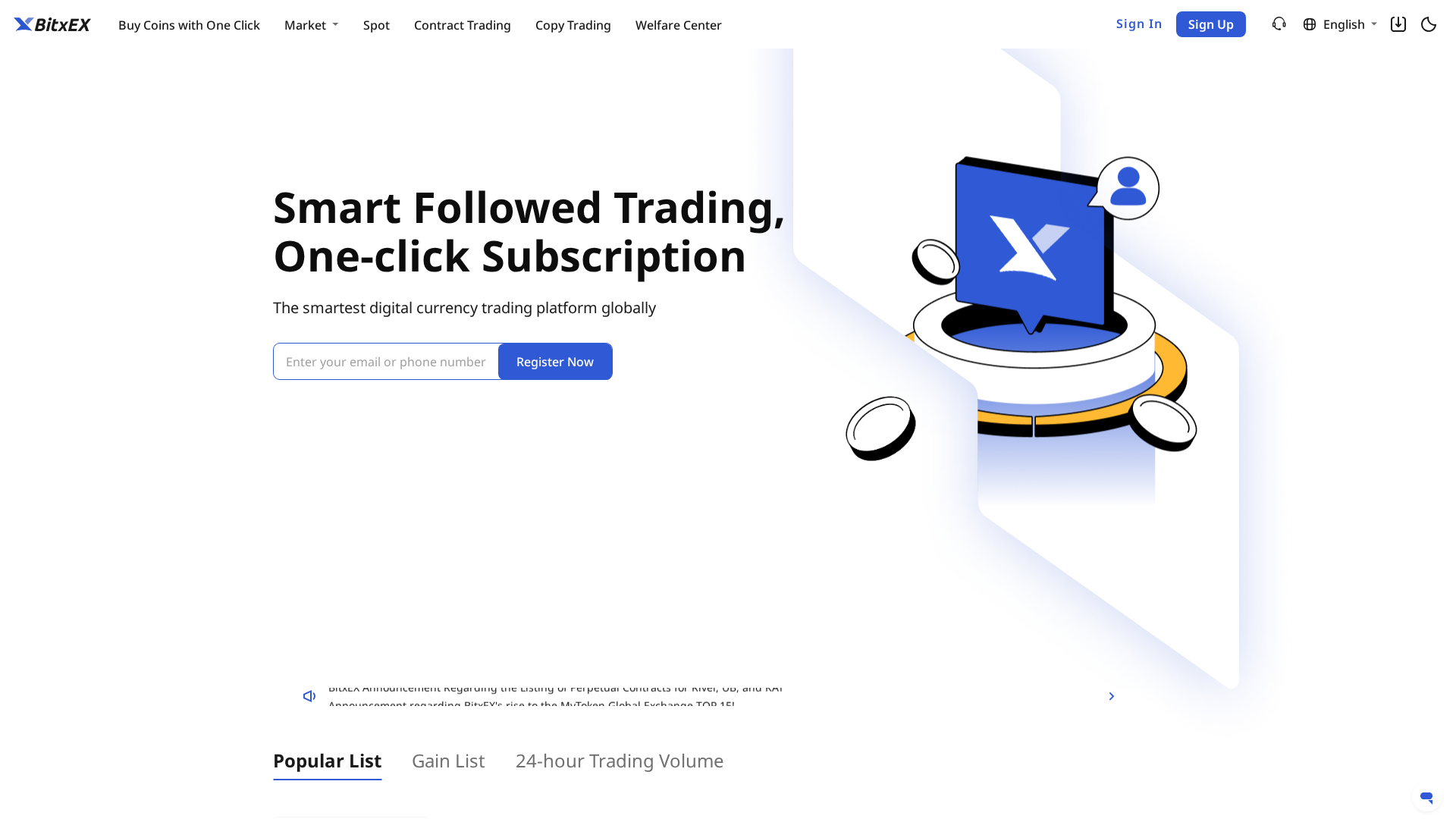 Screenshot of bitxex.one