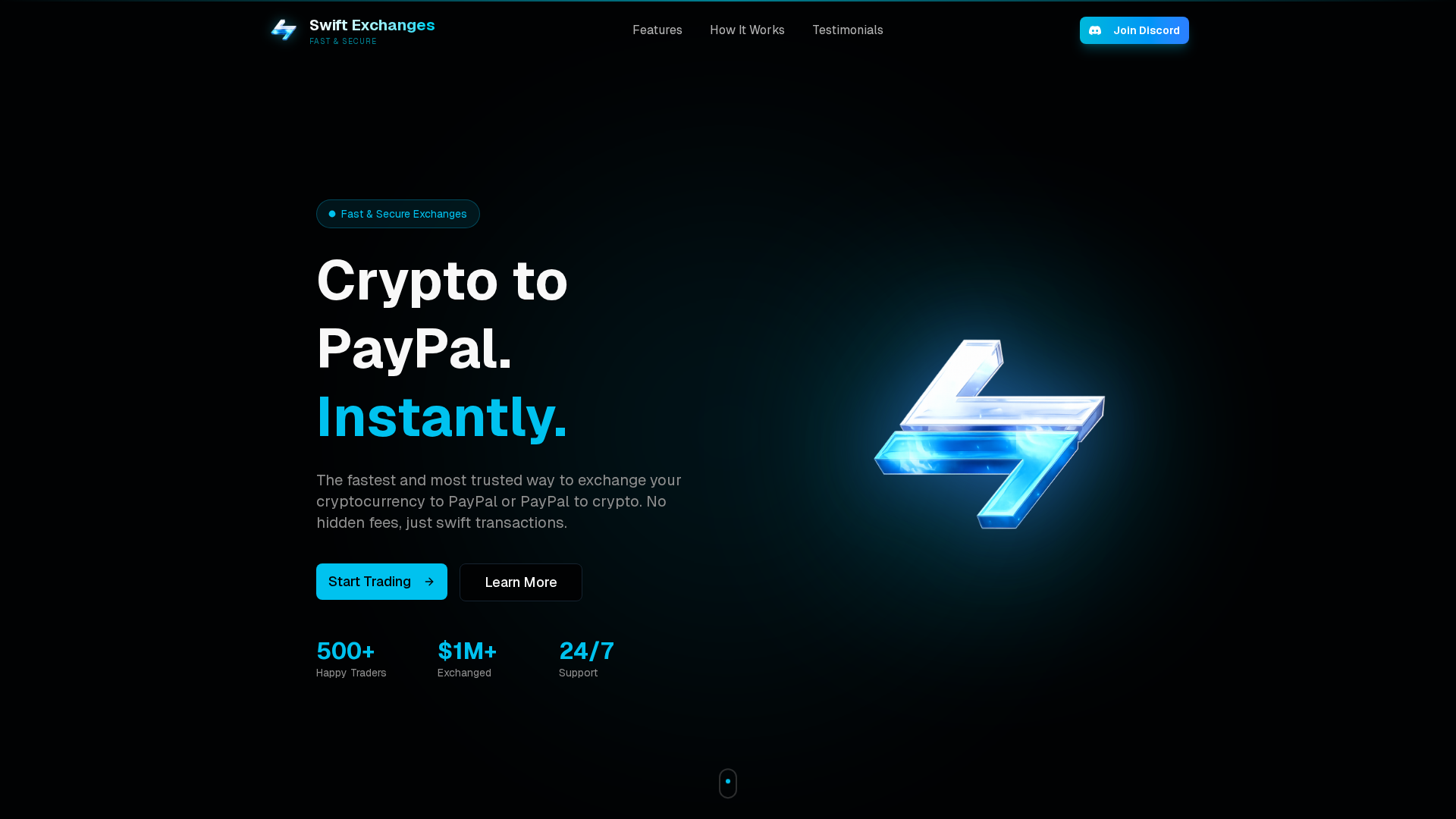 Screenshot of swiftexchanges.xyz