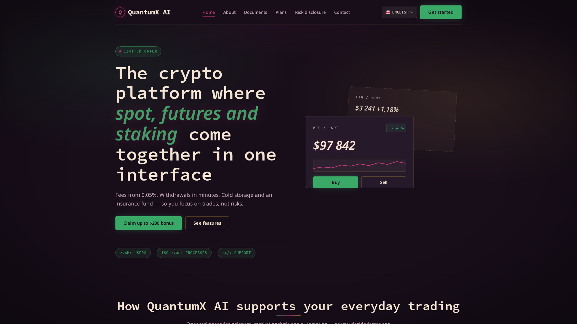 Screenshot of quantumx-ai-official.com